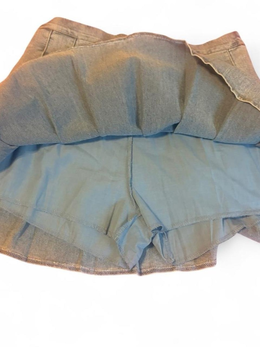 Light Blue Pleated Mini Denim Skirt Sz M - Picture 8 of 8